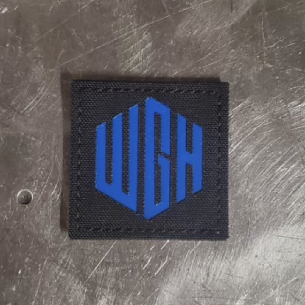 WE GO HOME LOGO PATCH- BLACK/BLUE VINYL