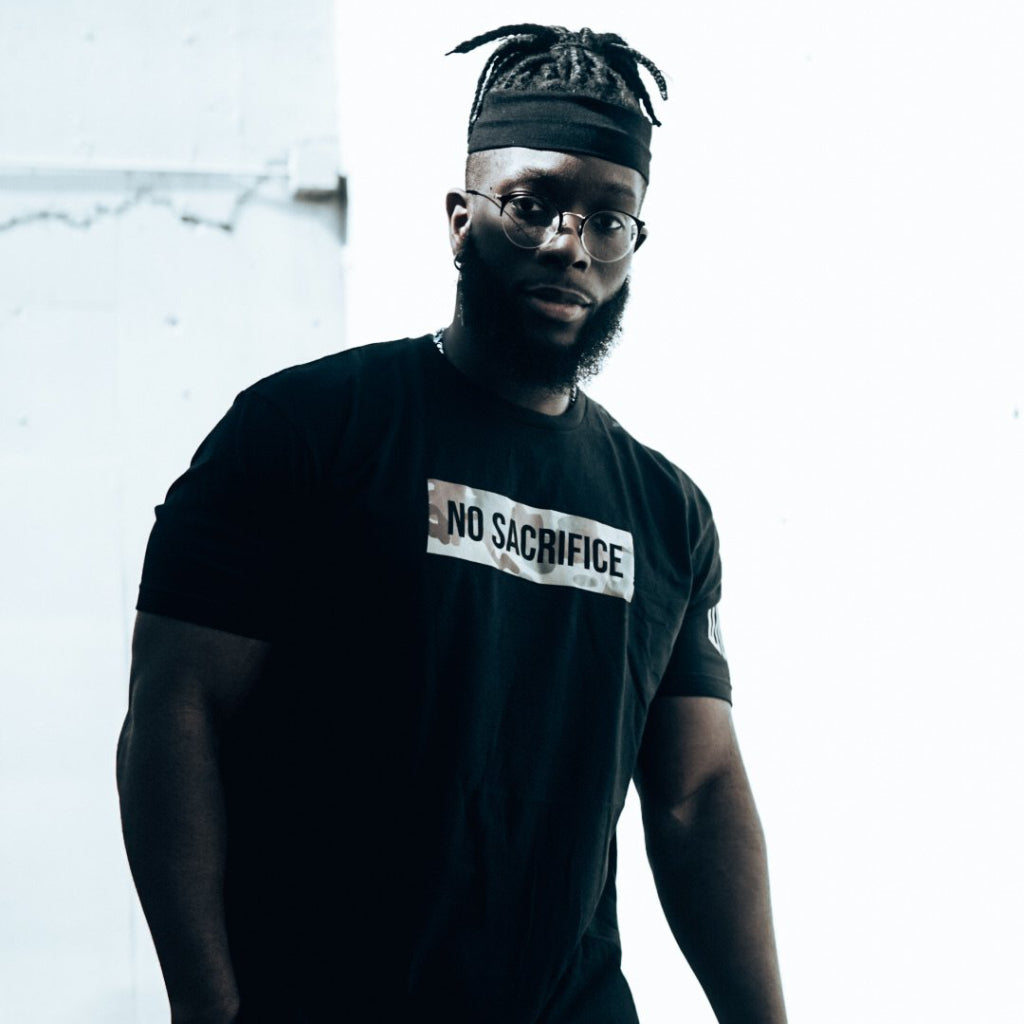 NO SACRIFICE, NO VICTORY T-SHIRT - BLACK & MULTICAM