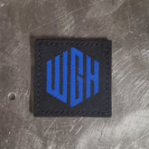 WE GO HOME LOGO PATCH- BLACK/BLUE VINYL