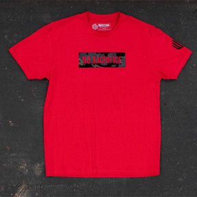 NO SACRIFICE, NO VICTORY T-SHIRT - RED & MULTICAM