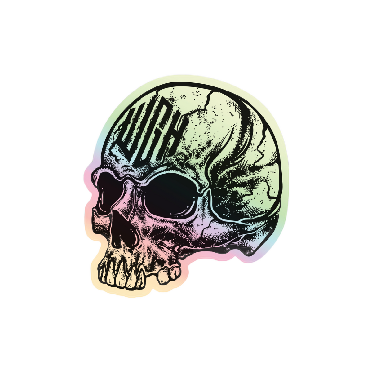 We Go Home Holographic Skull Sticker